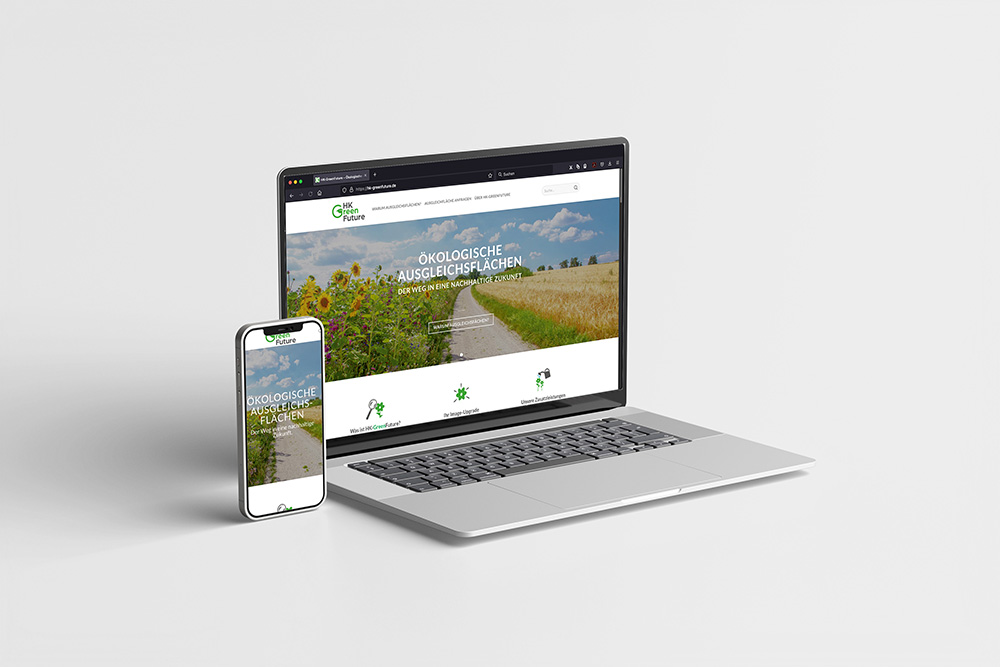 Referenz Webseiten Design, Webseite HK-Greenfuture, Startseite