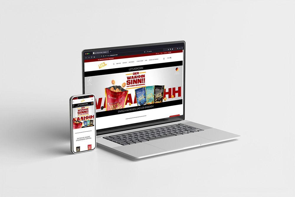 Online-Shop-Design und Pflege für LetsPopcorn.de