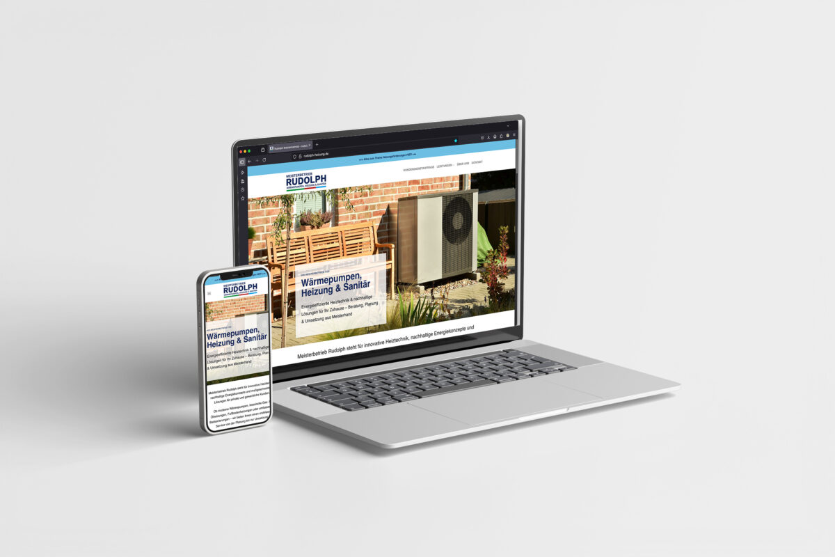 Design und Umsetzung einer Webseite für den Meisterbetrieb Rene Rudolph Wärmepumpen, Heizung und Sanitär